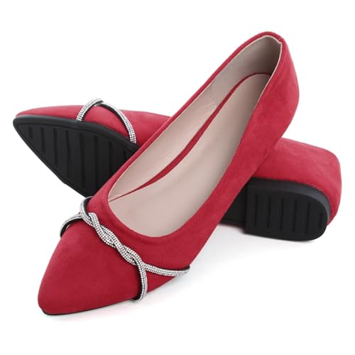 WENJIAZHIZHI Womens Pointy Toe Ballet Flats Shoes Dressy Comfortable Slip-On Casual Loafers for Crews3