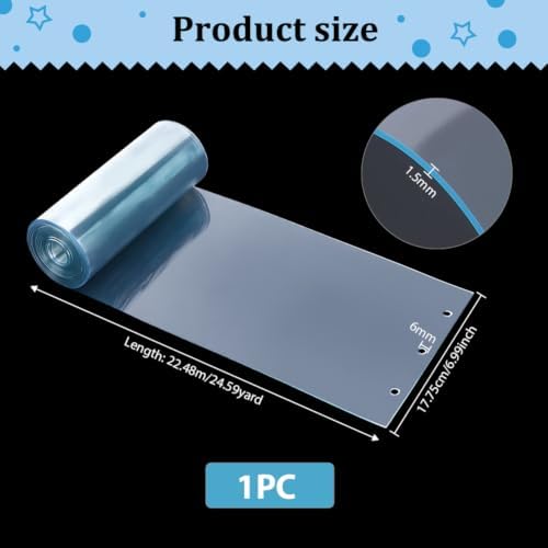 AHANDMAKER 73.75ft Clear PVC Plastic Door Curtain Strip 7 Inch Wide Rectangle Transparent Doorway Curtain for Walk in Cooler Commercial Entry DIY Dog Cat House Entry - 1