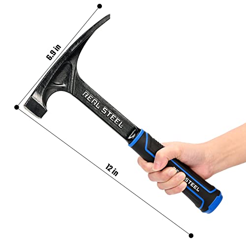 Real Steel Martelo Ultra Rock Pick 590 ml One piece Steel Chipping Brick Hammer com cabo de borracha