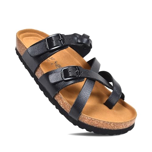 Image of AEROTHOTIC Recovery Slides for Women Cork Footbed Adjustable Straps Sandals