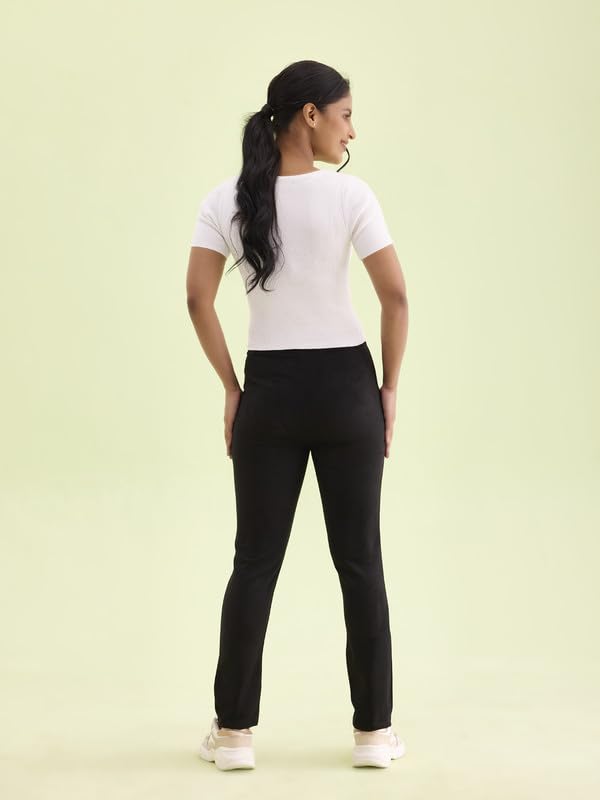 Image of GO COLORS Women Solid Mid Rise Suede Treggings