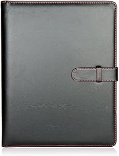 H&S 40 Pockets A4 Presentation Folder Ring Binder Document File Folder Display Book Portfolio Professional Conference Folder Faux Leather