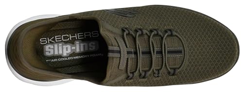 Skechers Men's Summits High Range Hands Free Slip-in Sneaker, Olive, 10.5 M US