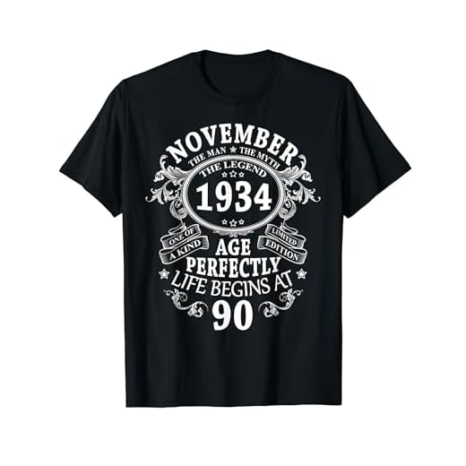 Regalo 90 Años Cumpleaños Hombre Mujer Noviembre 1934 Camiseta
