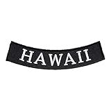 PatchStop Hawaii State Bottom Rocker Biker Patches for Vests Motorcycle Jackets Jeans - 4x1.25in Small Iron On USA Travel Souvenir Embroidered Emblem - DIY Sew On Patch to Hats Backpacks Luggage