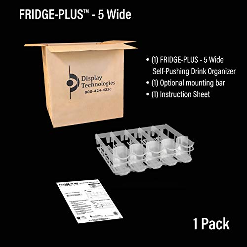 Display Technologies, Fridge-Plus Pusher Glide - 1 Pack Home Refrigerator/Mini Fridge Bar Fridge Bottle Can Organizer - Thumbnail 2