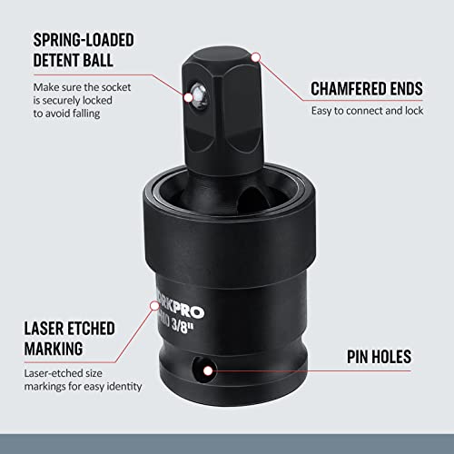 WORKPRO Universal Joint Swivel Socket Set, 360° Rotation by WORKPRO - Used condition - Image 5