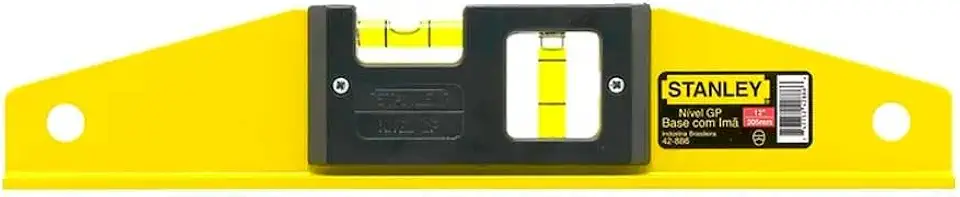 Stanley Nível de Mão Magnético, Ideal para Caixa de Ferramentas, Corpo em Alumínio, Base Magnética, Modelo 42-886S