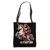 Bigfoot Riding Unicorn, Funny Sasquatch Tote Bag