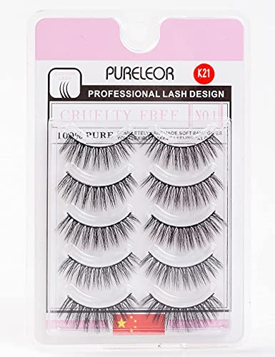 3D False Eyelashes Natural Look Faux Mink Fluffy Lashes Volume Wispy Eye-lash Reusable 5 Pairs