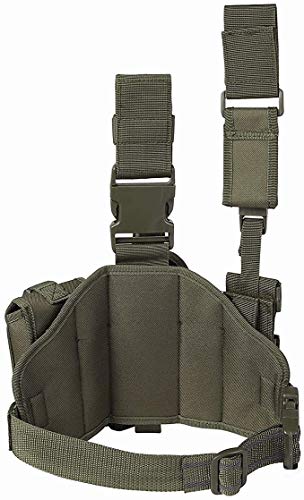 Acexier Tactical Drop Leg Holster With Magazine Pouch Military Tactical Molle Pistol Handgun Thigh Pistol Gun Holster Adjustable Right Handed Platform Panel Green #TOP6