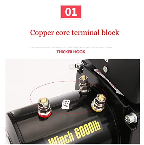 DOLUNTO Winch eléctrico 6000 lbs 12V/24V miniatura 5