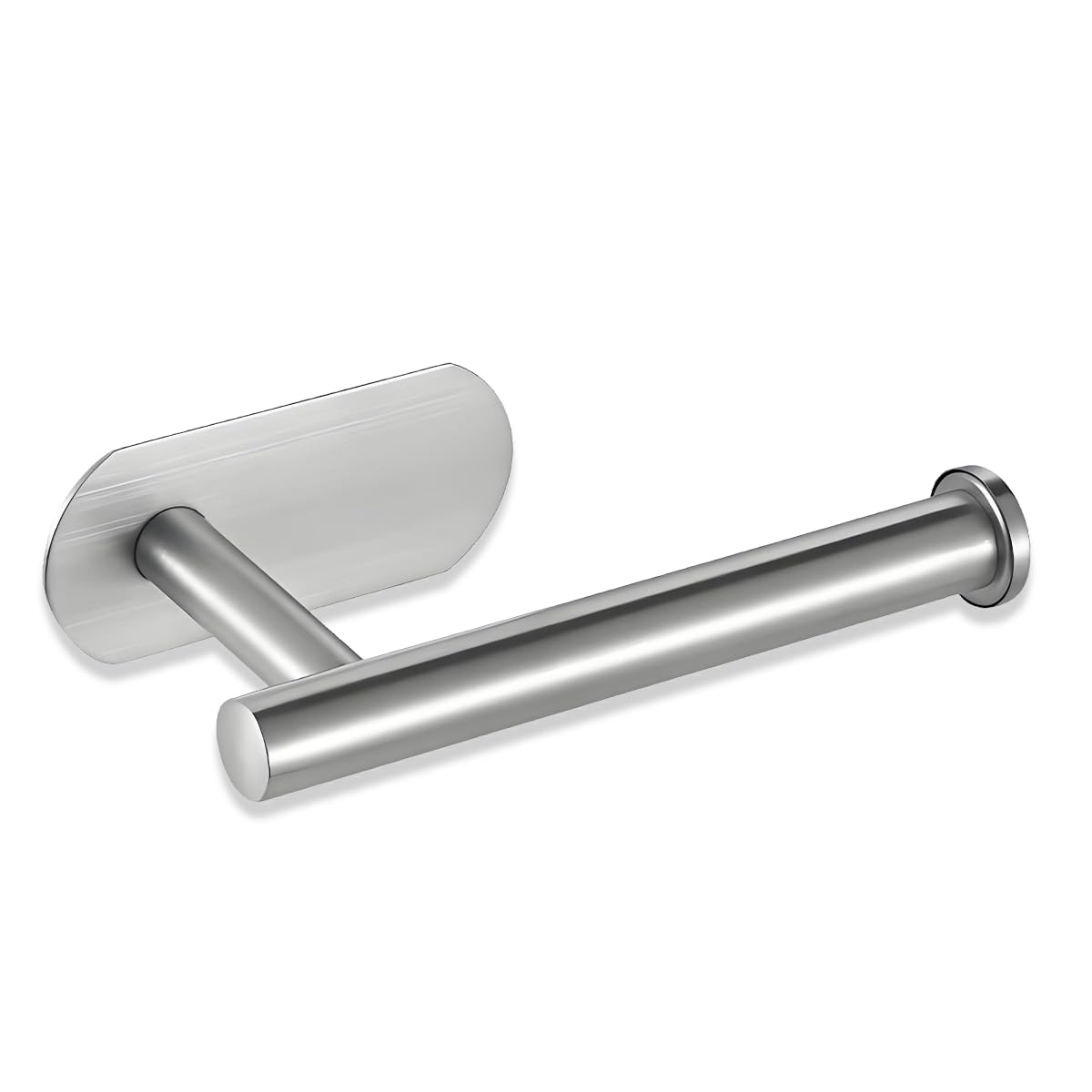 Ubrave Stick On Brushed Silver Toilet Roll Holder, Brushed Steel Wall Mounted Self Adhesive Sus304 Stainless Steel Toilet Paper Holder For Bathroom Kitchen, No Drilling Required, Strong Adhesiveness,Waterproof&Rust Resistant