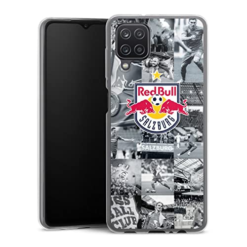 Slim Case kompatibel mit Samsung Galaxy A12 Silikon Handyhülle transparent Hülle extra dünn FC Red Bull Salzburg Red Bull Salzburg