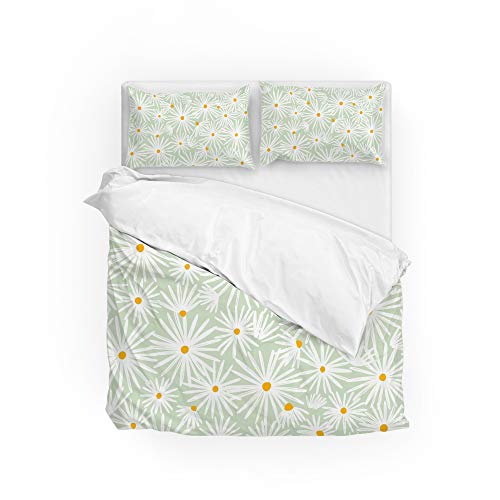 Parure de lit marguerites blanches en polyester doux CHEHONG - 2
