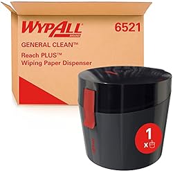 WypAll Reach PLUS General Clean 6521 - Dispensador de dispensación central, Dispensador de rollo blanco o azul - 1 dispensador de paños