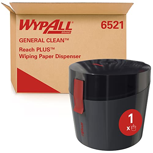 "WypAll® 6521 Reach PLUS General Clean™ Centrefeed Dispenser, Black Portable Wiper Dispenser for White or Blue Rolls, 1 Dispenser"