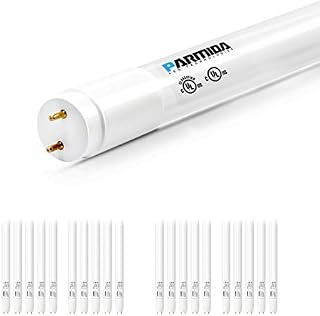 PARMIDA 20-Pack 4FT LED T8 Hybrid Type A+B Light Tube, 18W, Plug