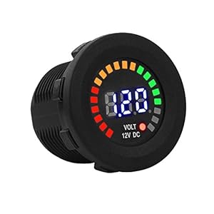 12V voltmeter, voltmeter voor motorfiets, auto, boot, ATV, digitaal display, waterdicht, spanning, spoorwijdte, zwart…