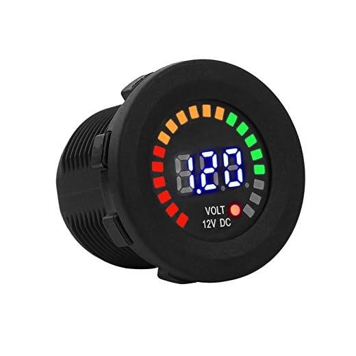 Kit de voltímetro de pantalla LED, 12V Monitor de batería voltímetro de LED digital impermeable DC con conectores de terminal, para barco Vehículo marino Moto Camión Atv Utv
