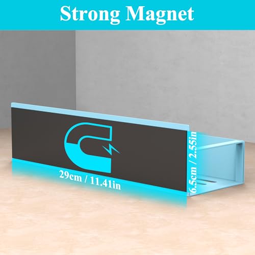 Image of HuggieGems Metal Magnetic Spice Rack for Refrigerator Blue, 6 Pack | Magnetic Shelves Heavy Duty for Fridge in Kitchen, Seasoning Storage Organizer, For Oven Washer and Dryer, For Heavier Items