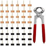 Hotop 24 Pairs High Heel Replacement Tips Women Heel Shoes Repair Caps with 6 Inch Stiletto Remove Pliers High Repair Tool Dowels Tips Pin Kit, 6 Size (8-12.5mm) U Shape, Black Beige