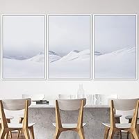 3 Piece Framed Canvas Wall Art Snow Mountain Canvas Prints Home Artwork Decoration for Living Room,Bedroom - 16