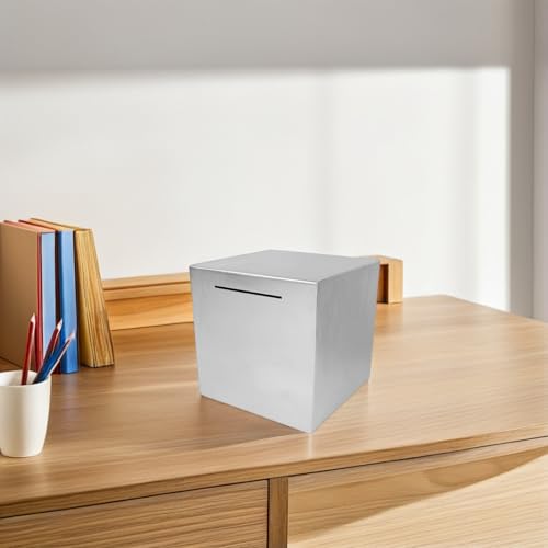 Tirelire acier inoxydable boîte suggestions design argenté compact