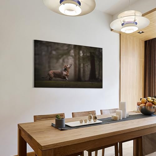 Impression sur toile teckel pour décorer la chambre à coucher