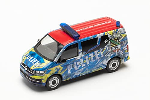 herpa 096348 Volkswagen T6 Bus Polizei Sachsen-Anhalt Infomobil Car Miniature Models Small Model Collectible Detailed Multi-Colour - Image 3