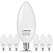 LOHAS 6W LED Candelabra Light, 60W Original Bulb Replacement, E12 Candelabra Base, Natural Daylight 4000K LED Bulbs 2835 LED 550lm Non-dimmable, for Kitchen Bathroom, Chandelier Lighting (Pack of 6)
