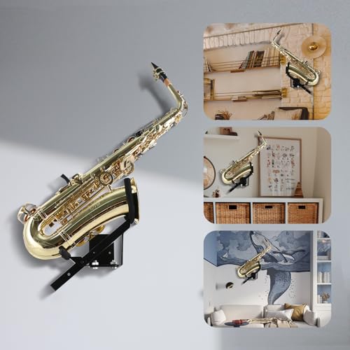 EASTROCK Alto&Tenor Saxophone Wall Stand Saxophone Wall Mount Saxophone Holder Rack (Saxophone Wall Stand), Black by EASTROCK - Image 7
