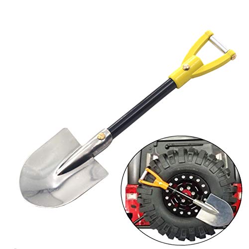 Sharegoo Rc Metal Shovel Tools Rc Crawler Decoration Accessories Compatible With 1/10 Axial Scx10 Cc01 D90 D110 Traxxas Trx-4 Rc Crawler Car Truck,Yellow #TOP10