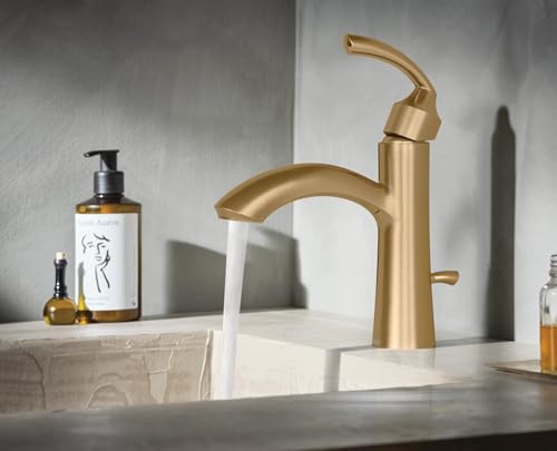 Moen Glyde Bronzed Gold Single Handle Bathroom Sink Faucet with Optional Deckplate, 6170BZG by Moen - Image 2