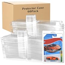 60 Pcs Protector Case Compatible with Hot Wheels Storage Display Protector Case Model Car Display Cases for Hotwheels Case Die Cast Car Clamshell Protector Case Wall Mount