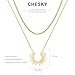 CHESKY Gold Necklaces for Women Trendy, 14k Gold Plated Necklace Stack Dainty Boho Pendant Charm Necklace Layered Necklace for Women Non Tarnish Gold Jewelry Sit Boho Beach Jewelry for Women Gifts Accessories