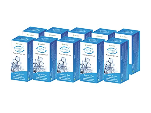 Jiwadaya Entyce - Rose Water Based Cooling Eye Drops - Ayurvedic & Herbal - For Dry Eyes, Redness, Irritation, CVS, Eye Pain - 10ml - Set of 10