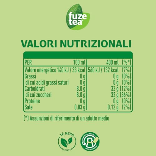 Fuze Tea, Bevanda Rinfrescante Analcolica di Té al Gusto Pesca e Rosa, con Zuccheri ed Edulcorante - 6 Bottiglie da 1.25 L - Immagine 1
