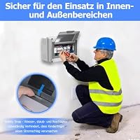 Sicherungskasten Aufputz, 1-reihig 15 Module Robuster IP65 Verteilerkasten Aufputz, Unterverteilung Aufputz mit Messingklemmen für Garten, Außenbereiche, Ladesäulen und Villen (15 Module) – Ansicht 6