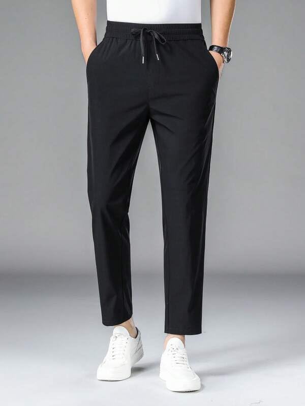 Image of Paralians Men's Regular Fit Solid Pattern Polyester Blend Track Pants with Ankle Length and Drawstring Closure Type |men Track Pants trousers