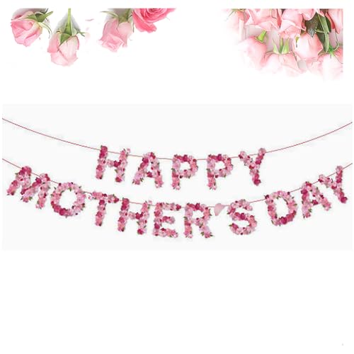 Muttertag Girlande Dekorationen,Zum Happy Mother is Day Mother's Decoration Blumen Banner Deko,Libraries Wand Mothers Muttertagsdeko Herzgirlande Party Hängende Banners Dekoration für Home