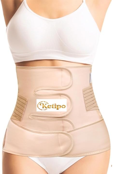 KETIPO 2 in 1 Postpartum Support - Recovery Belly/waist/pelvis Belt Shapewear Slimming Girdle, Beige, Free Size For Postur...