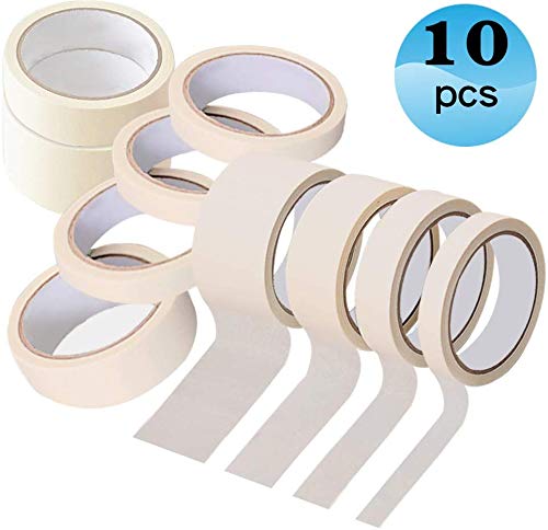 FiveFire Maler-Klebeband, 10 Stück, 50 mm × 20 m, 30 mm × 20 m, 20 mm × 20 m, 10 mm × 20 m