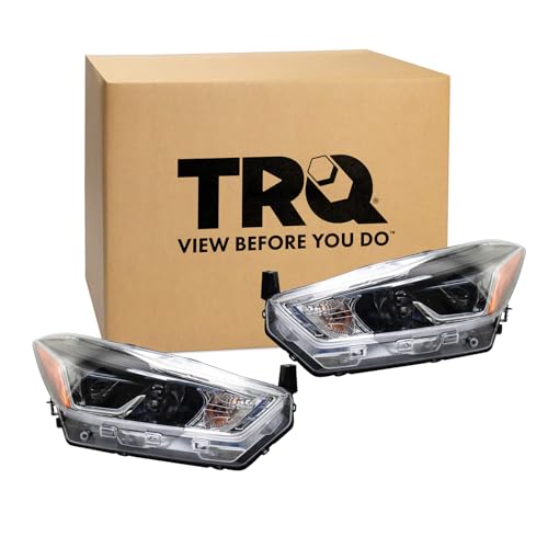 Image of TRQ 2 Piece Headlight Assembly Set Driver & Passenger Side Compatible with Nissan Kicks SR 2018-2020 NI2502275 NI2503275 260105RL4A 260605RL4A