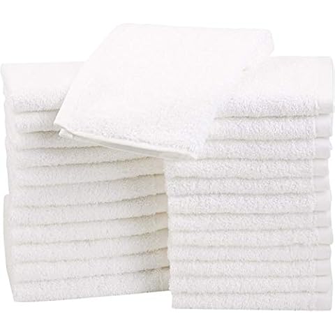 Amazon Basics Terry Cotton Washcloths - Pack of 24 Cover