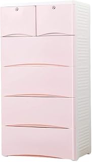 Armario para niños de gran capacidad con cajones, color rosa (4 capas)