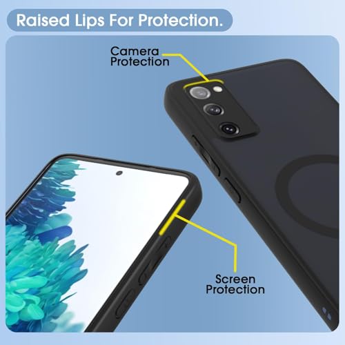 Image of Back Cover for Samsung Galaxy S20 Fe 5G, Smoke Matte PC Back + Side TPU Black Bumper Shockproof Magnetic Support Mobile Case Cover (Samsung Galaxy S20 Fe)