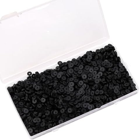 Auvoau 2000Pcs Black Polymer Clay Spacer Beads 6mm Cover