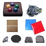 Korean Folk Game Set (Squidgame Collection 2) Korean Traditional Play Game Set Including Jebi Chagi, Gong-Gi, Paeng-Y, Biseokchigi, Ddakji, Suitable for Travel, University Parties and Gatherings Game