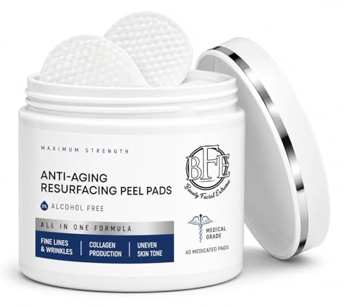 Anti-Aging Resurfacing Peel Pads - Contains Lactic, Salicylic, & Glycolic Acid. Reduces fine Lines, Wrinkles, Dark Spots, Freckles & Uneven Skin Tone. Restore Skin for Smoother & Radiant Complexion.